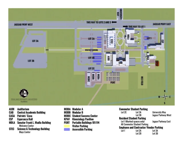 TAMU San Antonio parking map